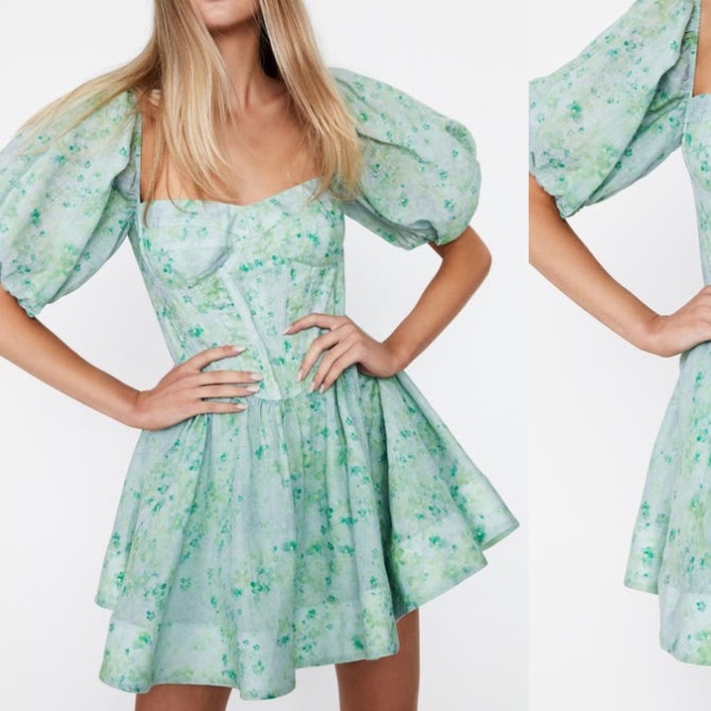 Bardot corset mini dress
